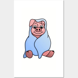 Pig in a Blanket, too cute to eat. Posters and Art